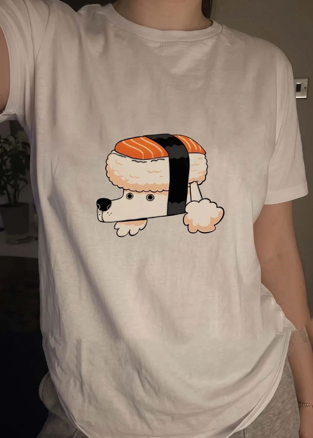 Poodle Sushi Rolling Cute Dog Salmon Nigiri Unisex shirt