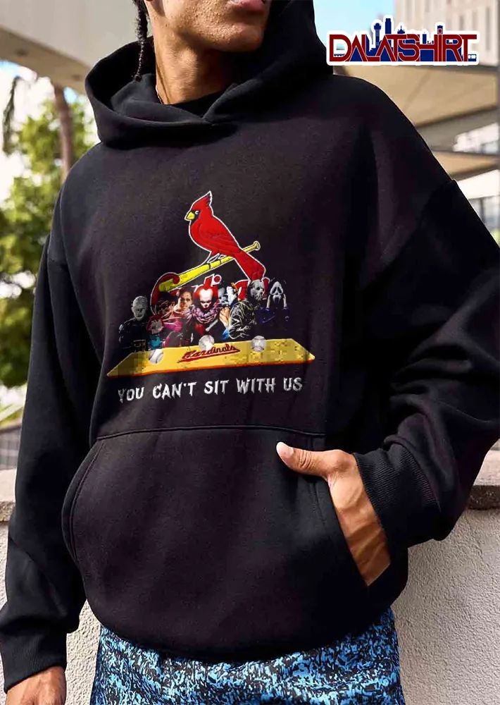 St Louis Cardinals MLB You Cant Sit With US Horror Movie Villains Wooden Bench Baseballs shirt