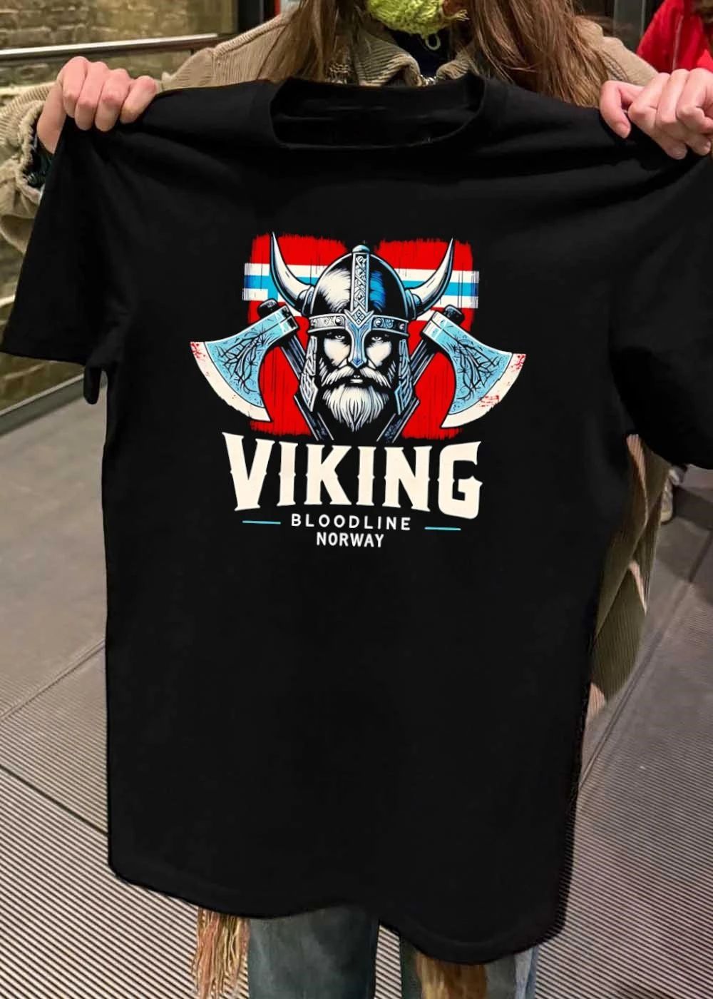 Viking Bloodline Norway Viking Warrior With Crossed Axes T-Shirt