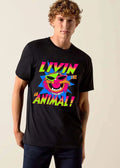 The Muppets Livin Like An Animal Neon Retro Cartoon Spiked Collar Sunglasses shirt