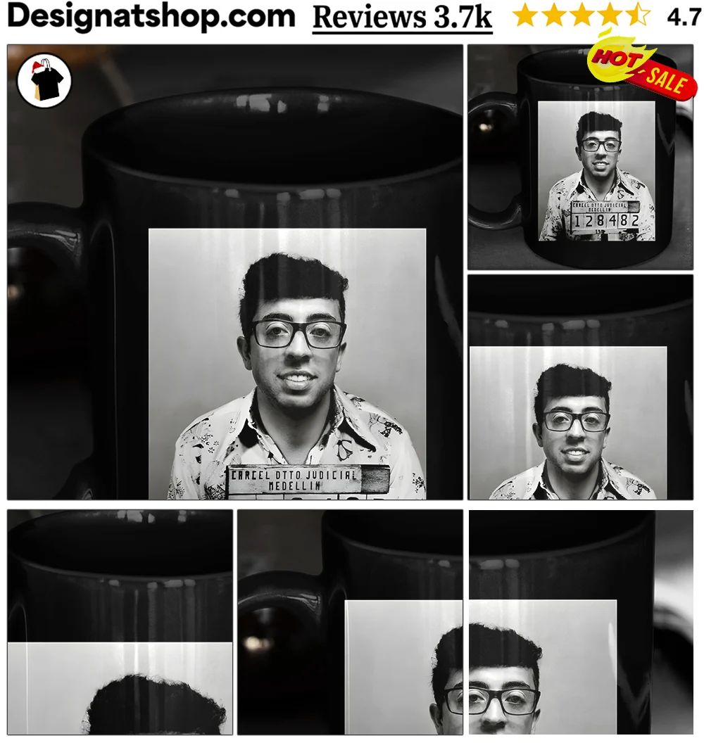 Pablo Pledgescobar mugshot Carcel Otto Judicial Medellin 128482 shirt