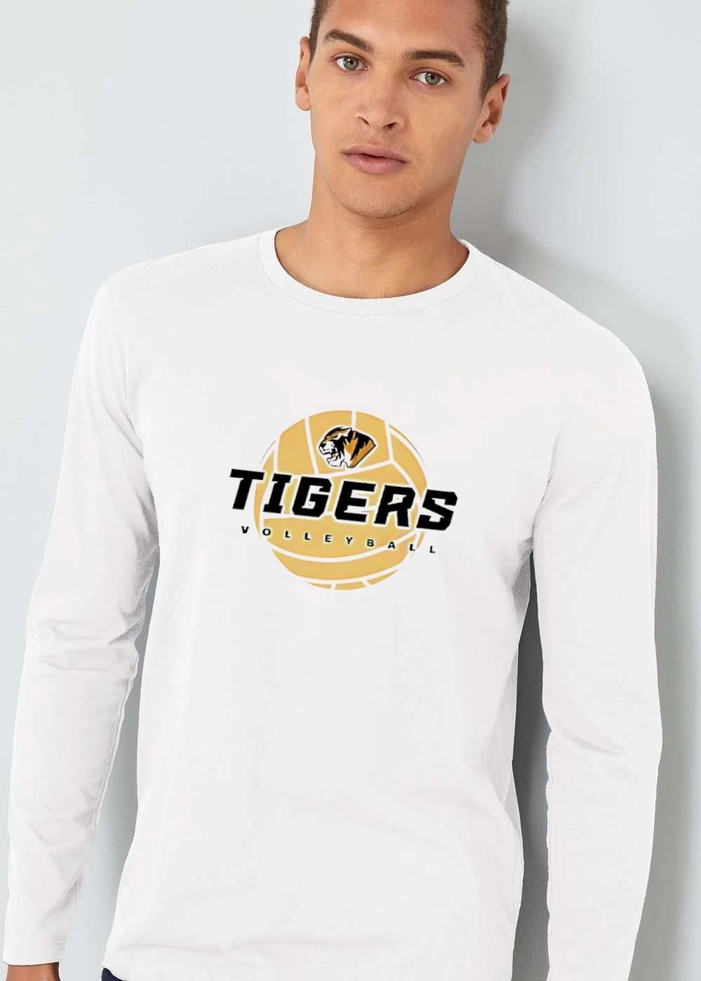 Tigers Volleyball Roaring Feline Mascot Yellow Sports Ball shirt