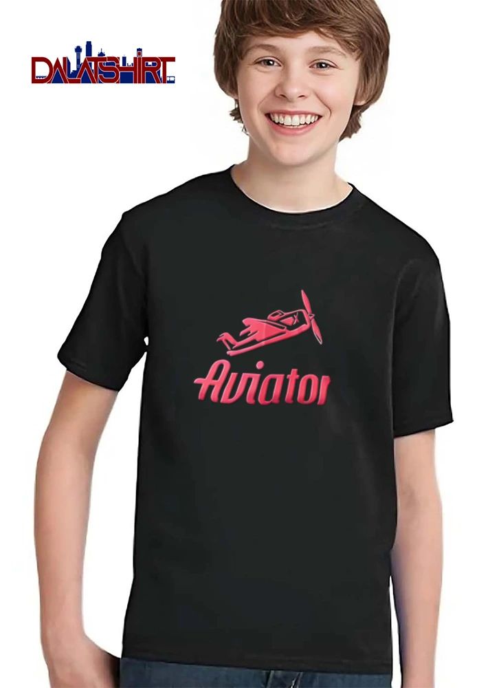 Aviator Red Propeller Airplane Flying In Sky Line Art Silhouette shirt
