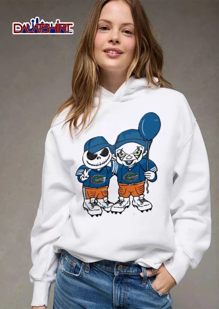 Florida Gators NCAA Cartoon Jack Skellington Pennywise Clown Blue Balloon shirt