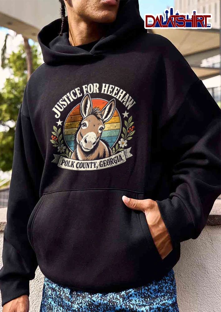 Justice For Heehaw Polk County Georgia Retro Donkey Portrait Striped Sunset shirt