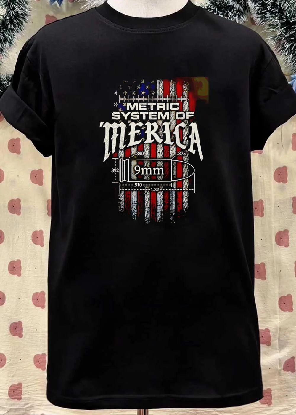 Metric System of Merica 9mm Bullet Graphic shirt
