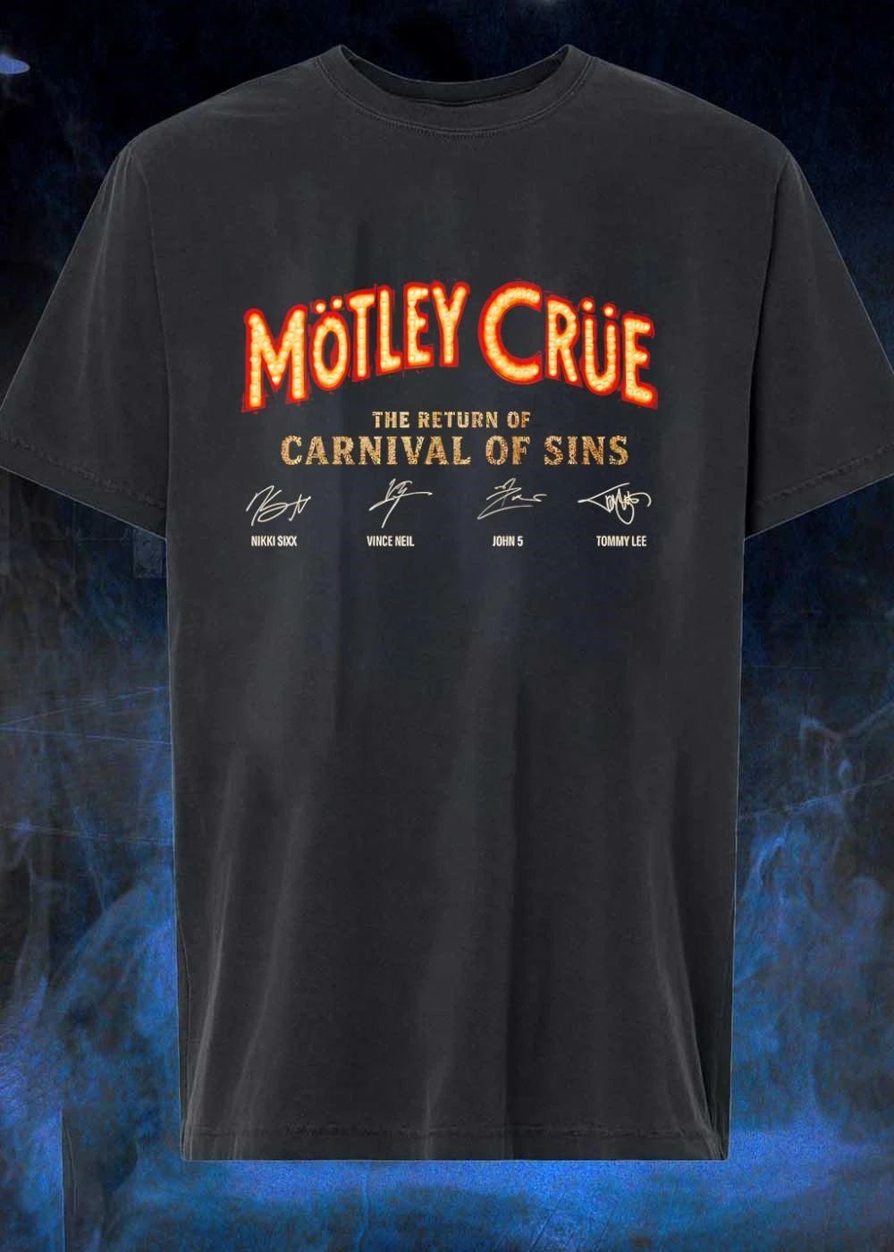 Nikki Sixx Vince Neil John 5 Tommy Lee The Return of Carnival of Sins T-Shirt