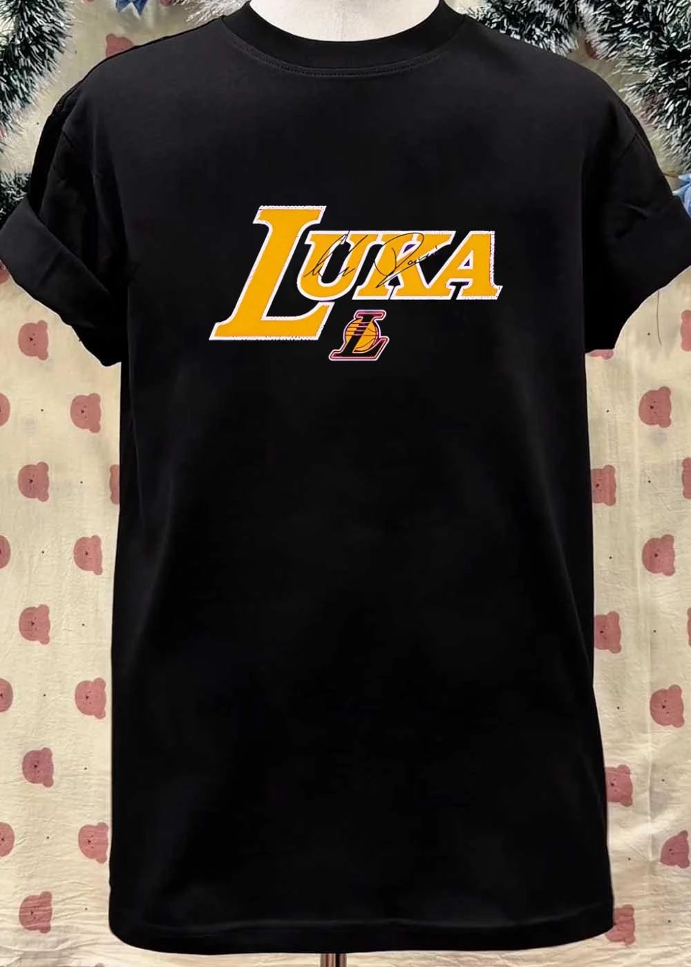 Luka Doncic Autograph Signature on Los Angeles Lakers shirt