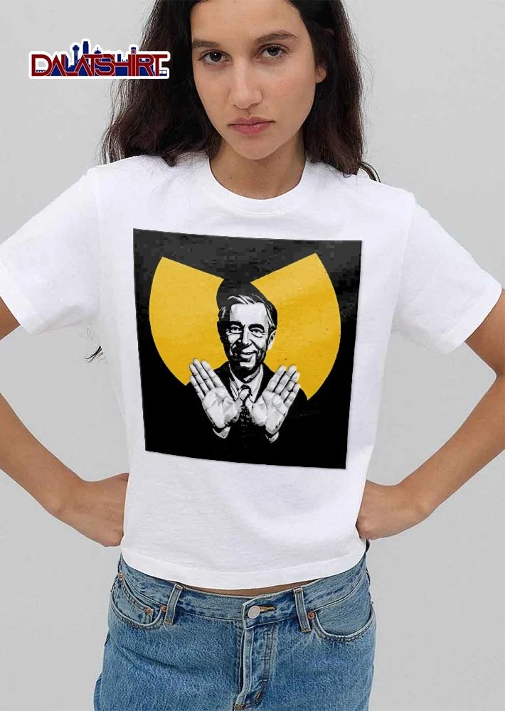 Wu Tang Clan Mister Rogers Making Hand Sign Yellow Stencil shirt