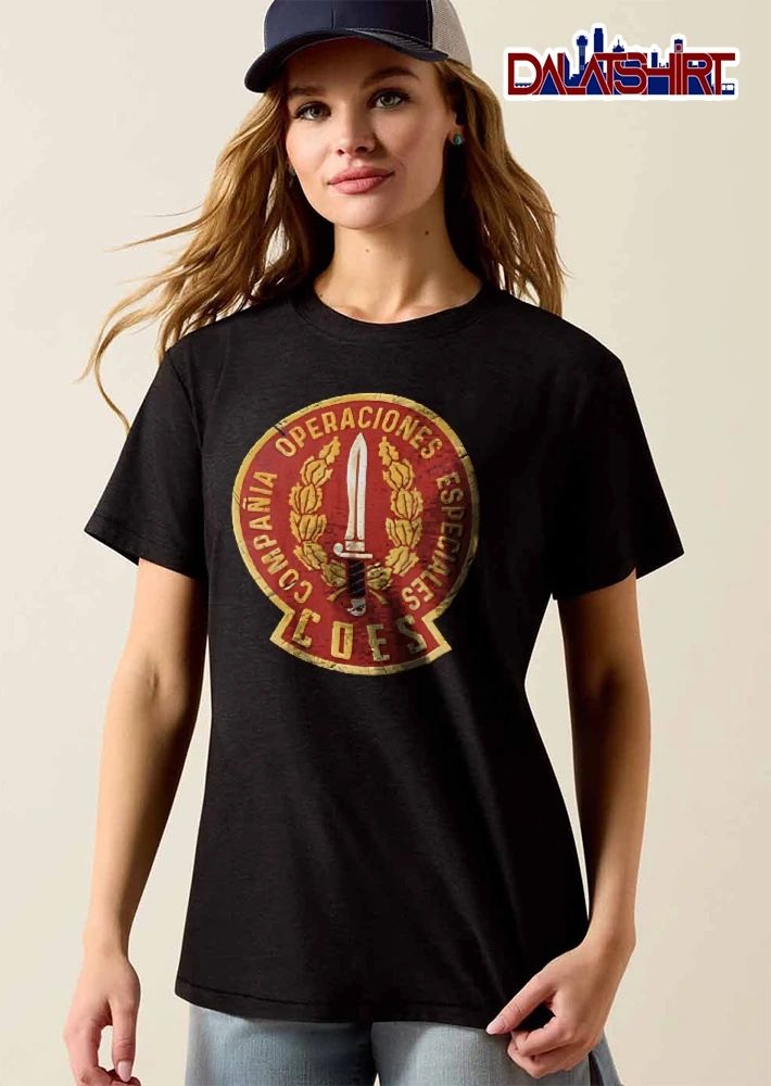 Compania Operaciones Especiales Coes Distressed Dagger Laurel Wreath Circular Badge shirt