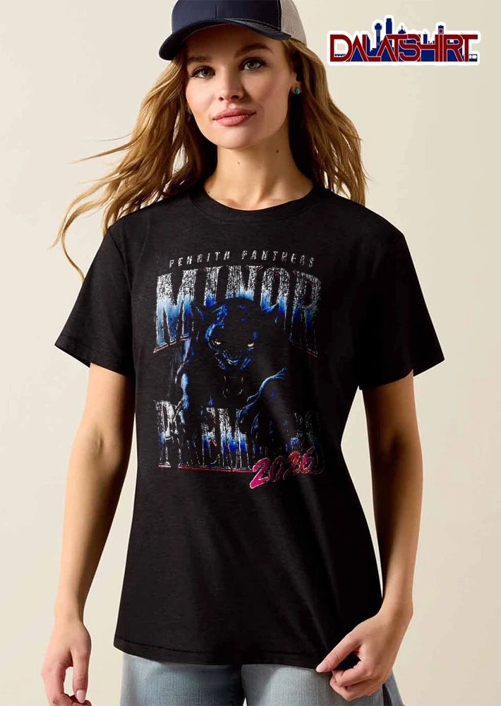Penrith Panthers Nrl Minor Premiers 2026 Roaring Black Feline Claws Distressed Text shirt
