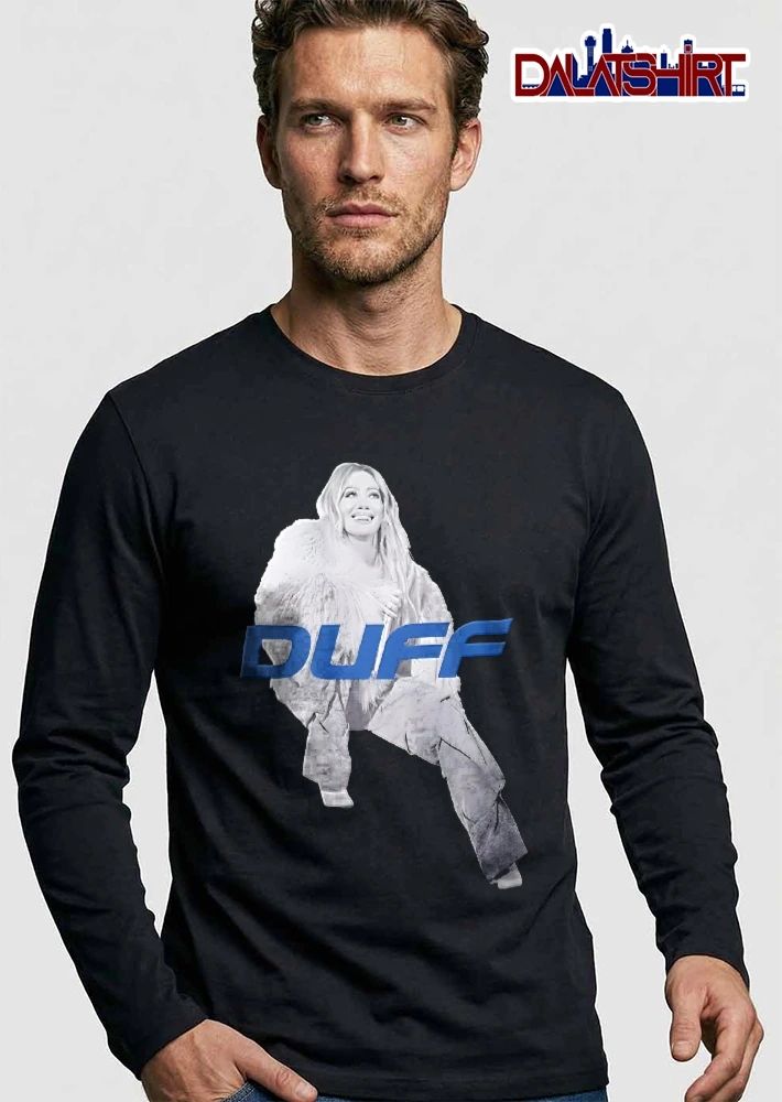 Duff Hilary Crouching Fur Coat Singing Bootleg Y2k Cutout Photo shirt