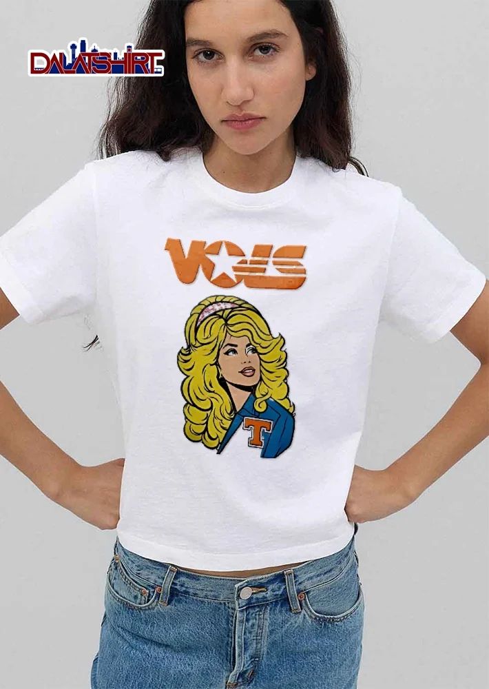 Tennessee Volunteers NCAA Vols Blonde Woman Cartoon Retro Line Art shirt