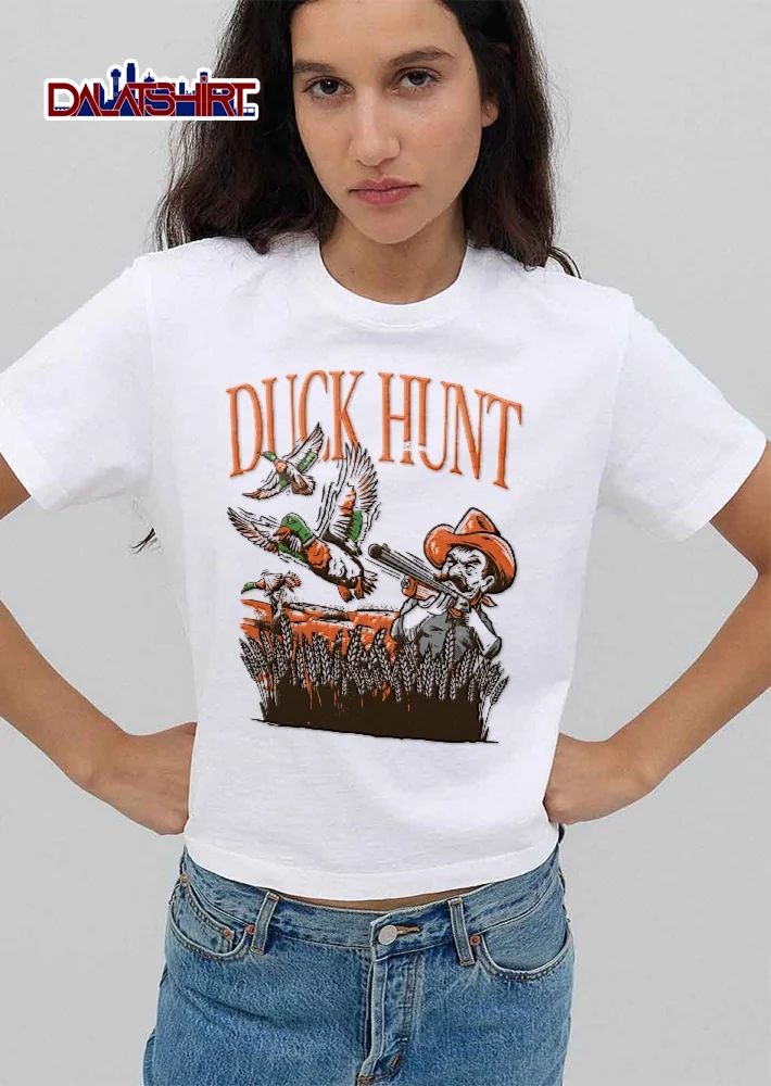 Duck Hunt Vintage Cartoon Hunter Shotgun Flying Mallards shirt
