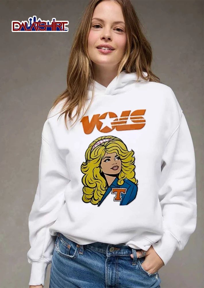 Tennessee Volunteers NCAA Vols Blonde Woman Cartoon Retro Line Art shirt