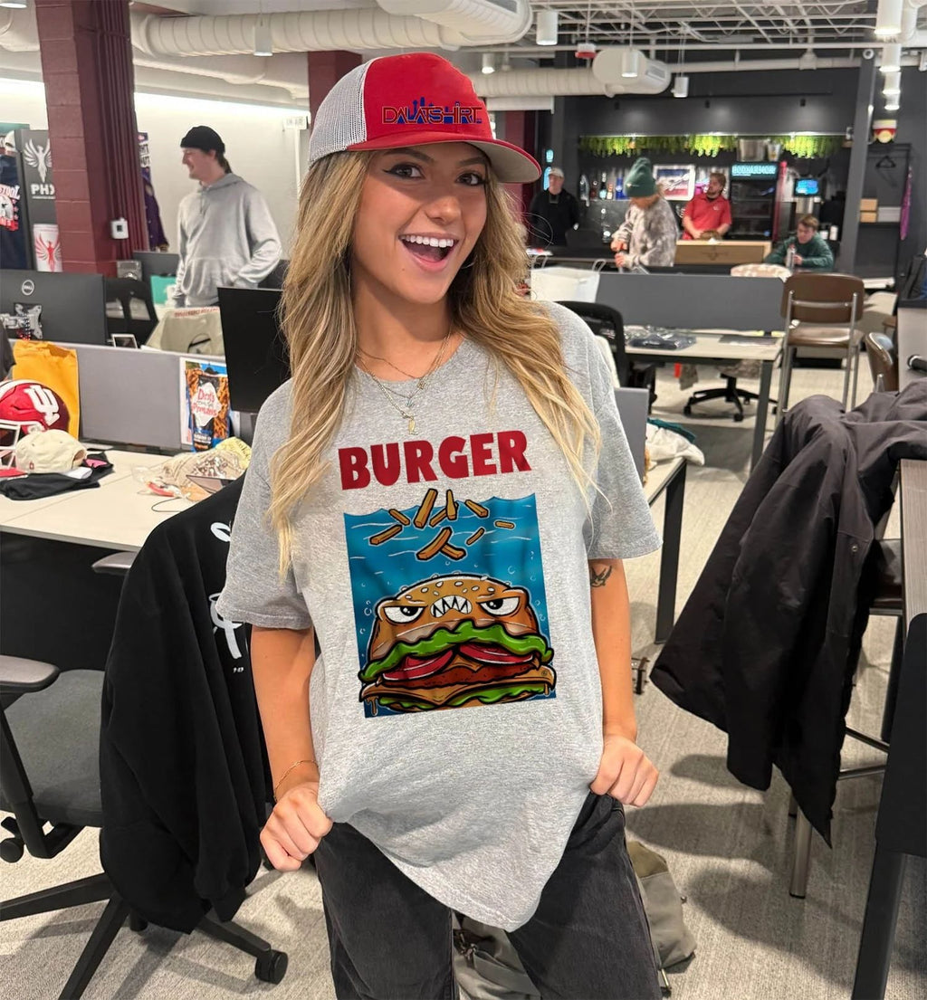 Angry burger with fries Burger shirt