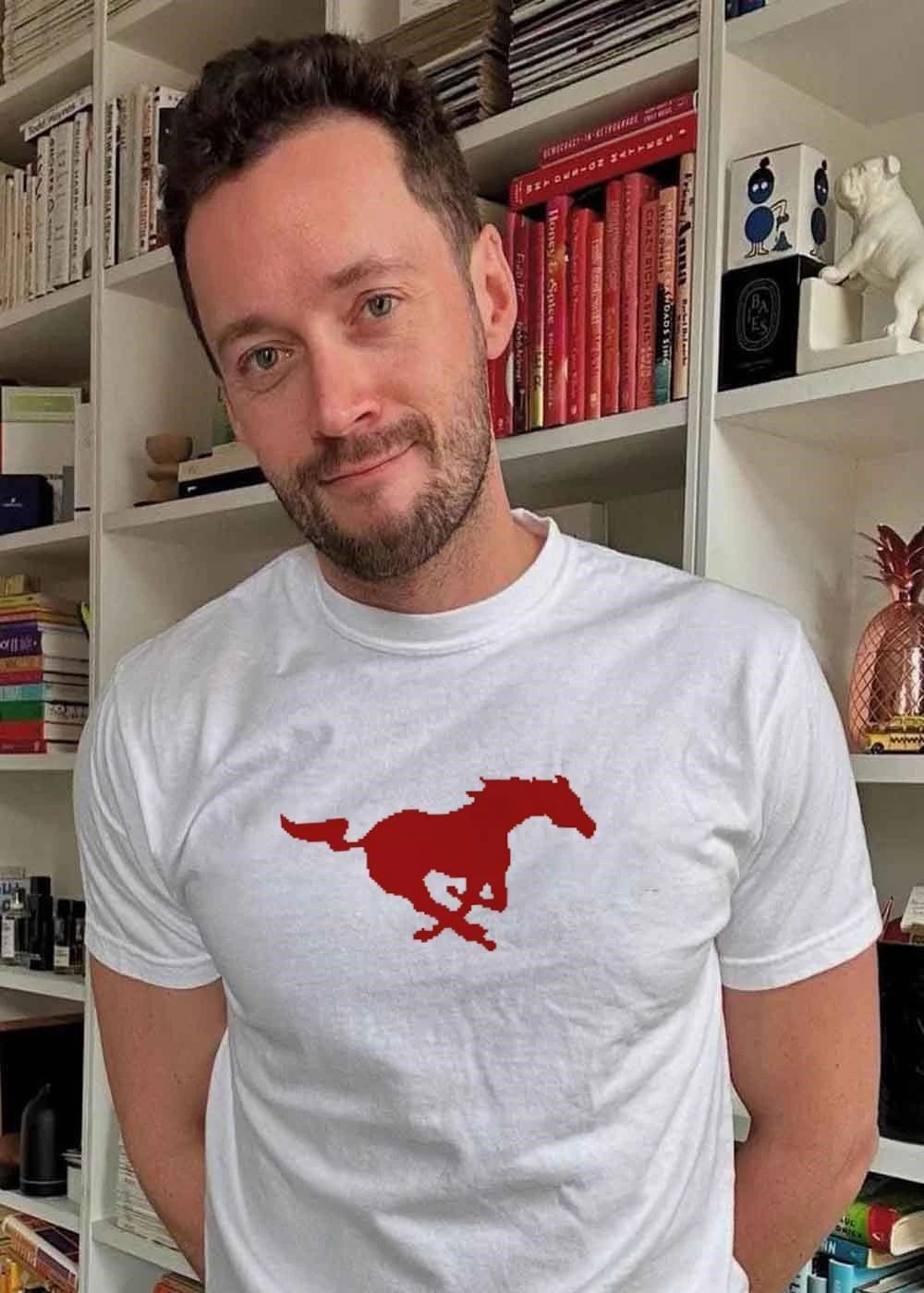Mustang Red Galloping Horse T-Shirt