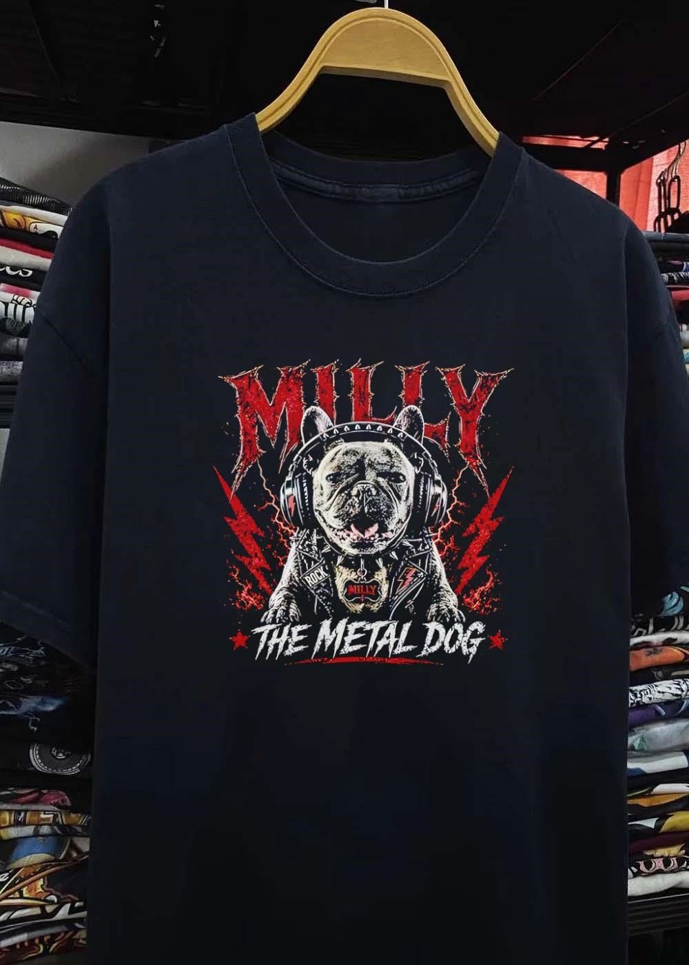 Milly The Metal Dog Rock Music French Bulldog T-Shirt