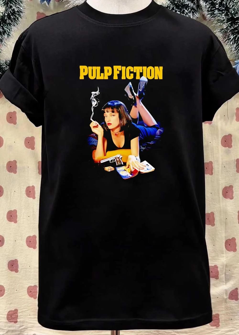 Mia Wallace Smoking a Cigarette Pulp Fiction shirt