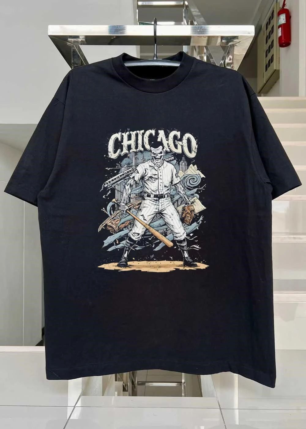 Zombie Baseball Player at Bat Chicago White Sox T-Shirt