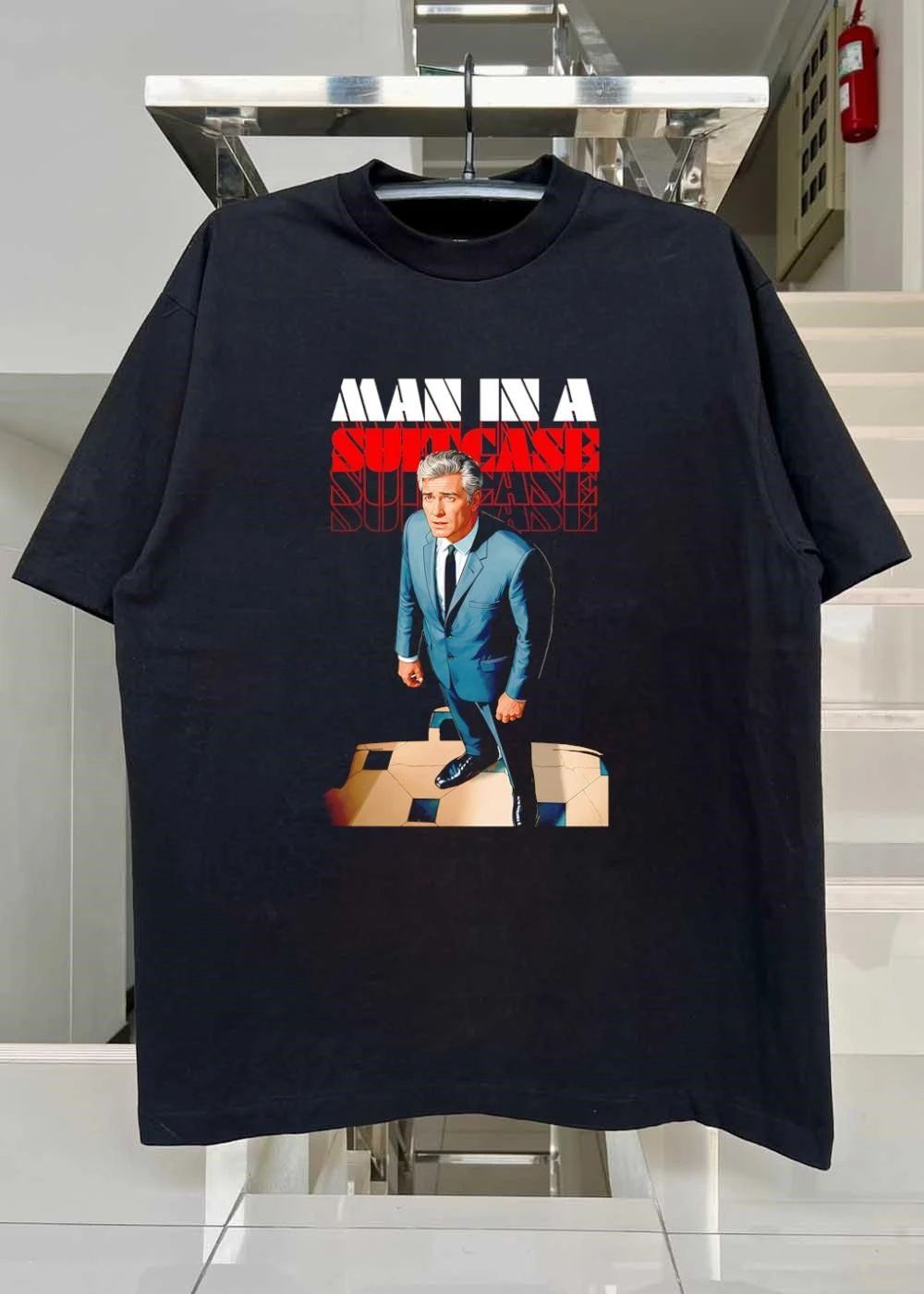 Man Standing on Suitcase shirt
