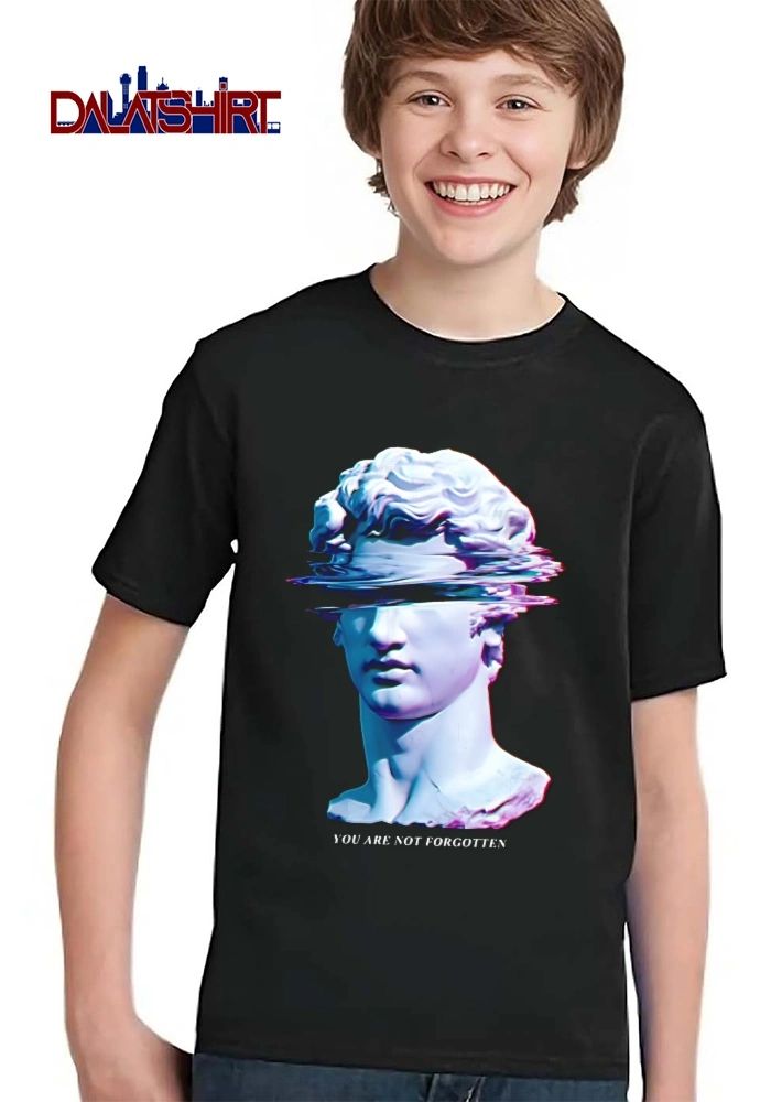 You Are Not Forgotten Classical Statue Bust Glitch Wave Distortion shirt