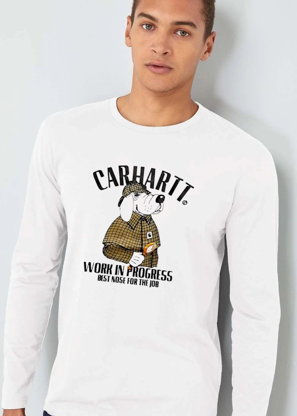 Carhartt Work In Progress Cartoon Hound Detective Dog shirt