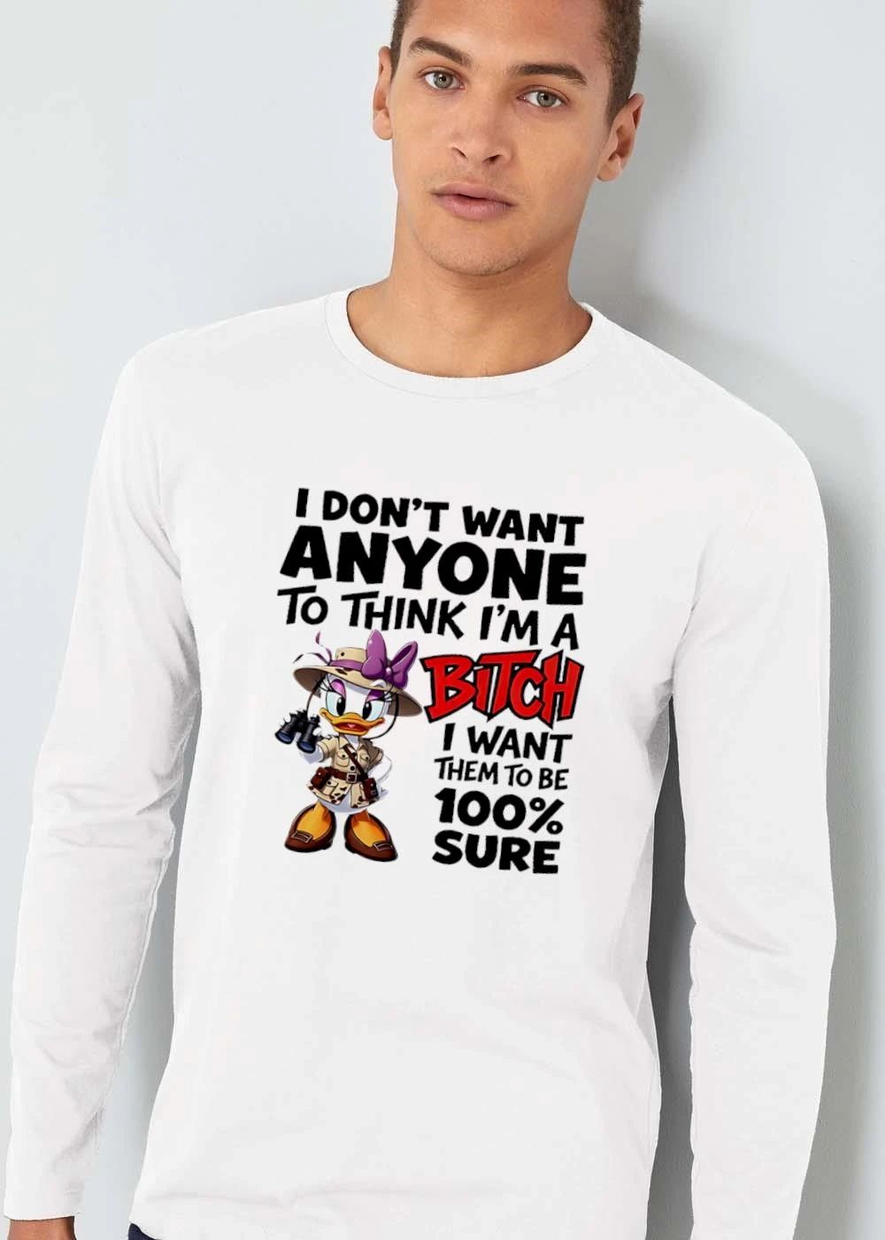 I Dont Want Anyone To Think Im A Bitch Them Be 100 Percent Sure Cartoon Duck Safari Binoculars shirt