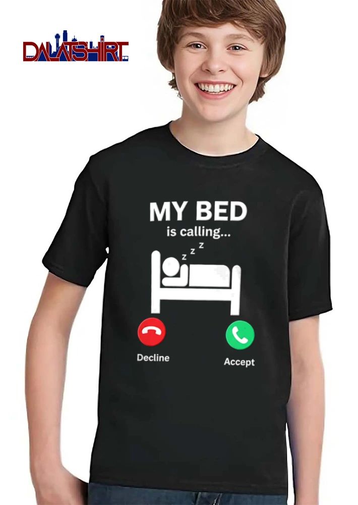 My Bed Is Calling Decline Accept Phone Incoming Screen Sleeping Stick Figure Icon shirt