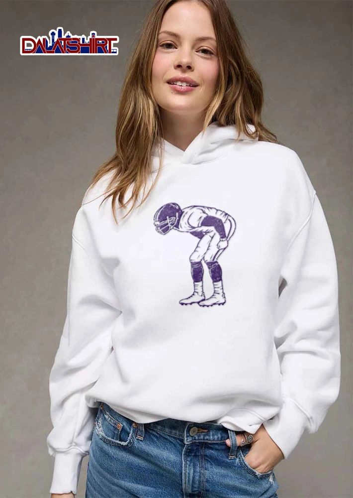 Distressed Vintage Purple American Football Player Resting shirt