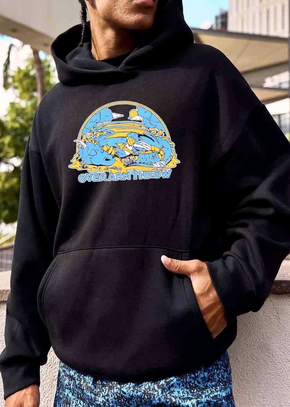Over Arm Throw Cartoon Sleeping Blue Dragon shirt