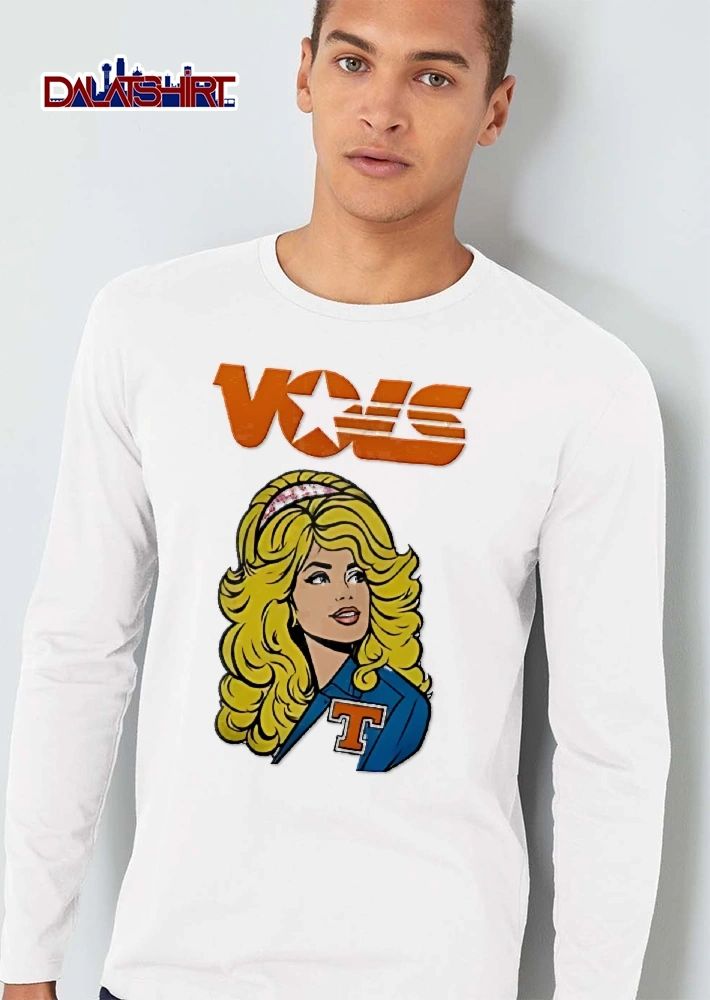 Tennessee Volunteers NCAA Vols Blonde Woman Cartoon Retro Line Art shirt