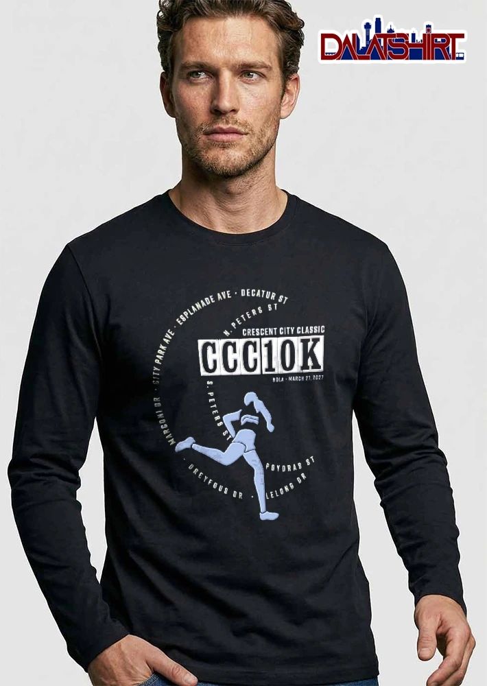 Crescent City Classic Ccc10k Nola March 27 2027 Runner Silhouette Circular Street Names shirt