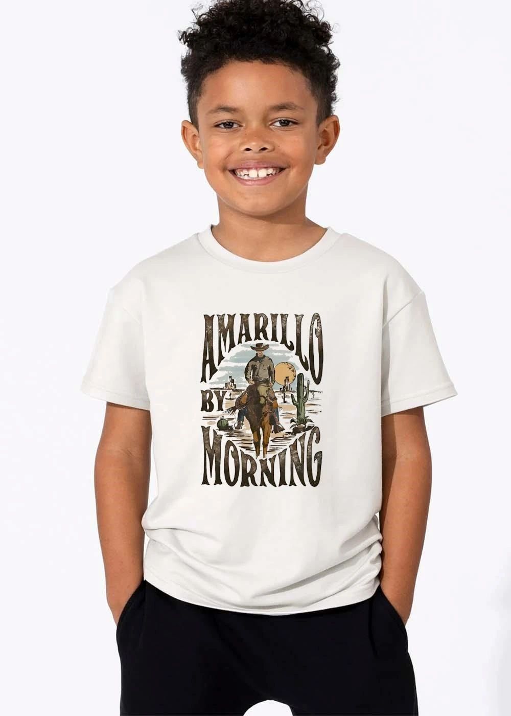 Amarillo By Morning Cowboy Riding Horse Desert Cactus Sun shirt