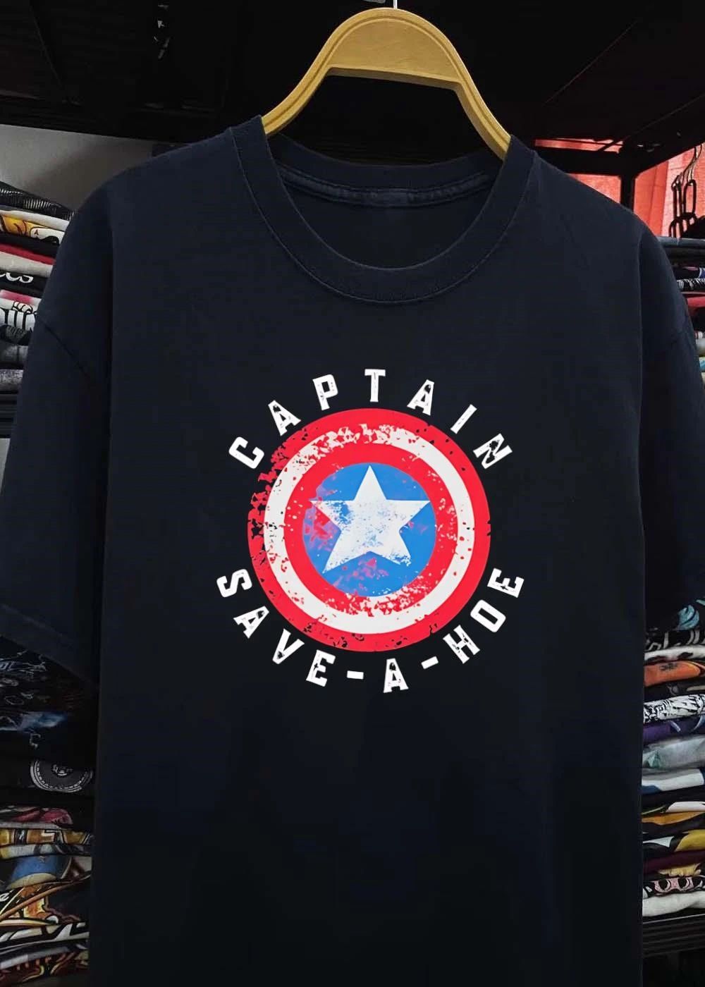 Captain Save-a-hoe Shield Logo Graphic T-Shirt