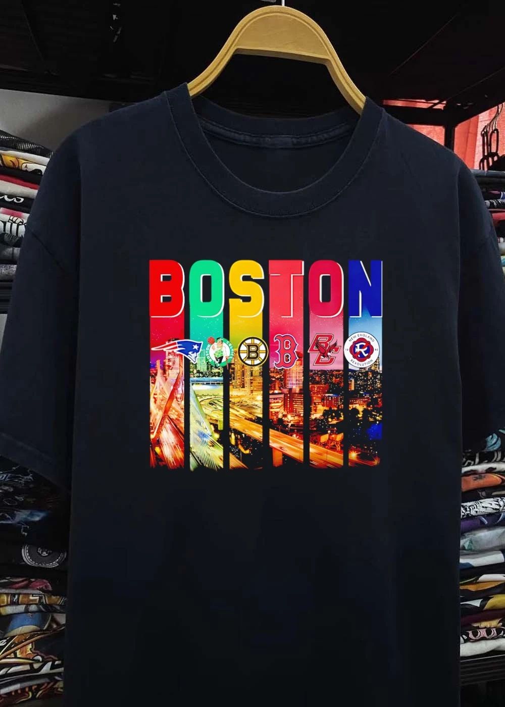 Boston Sports Apparel Patriots Celtics Bruins Red Sox BC Revolution Team shirt