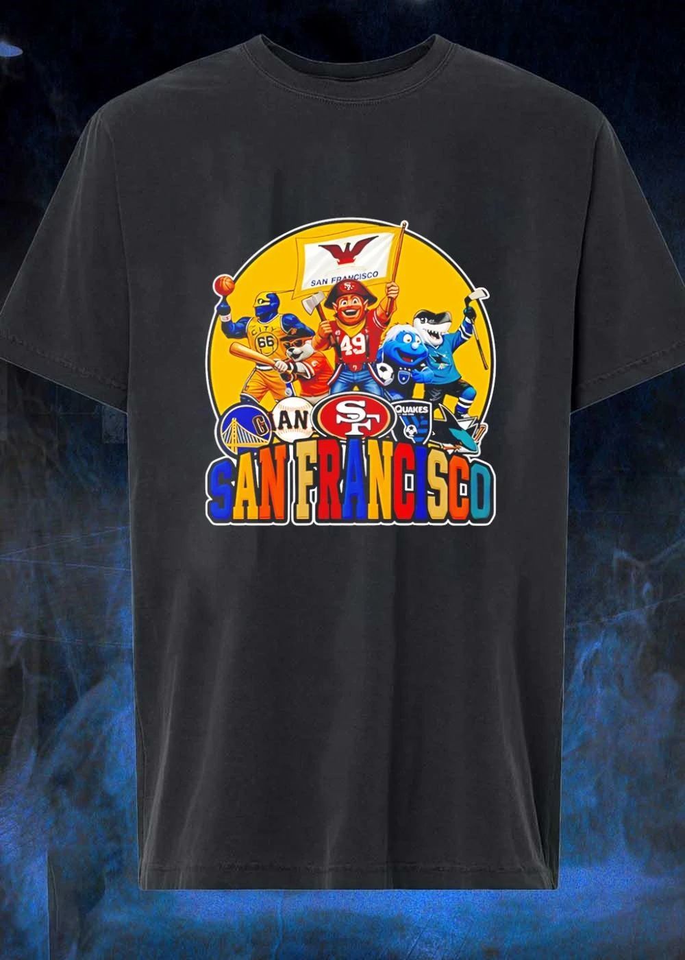San Francisco Sports Fan Collage of Athletes and Mascots Shirt