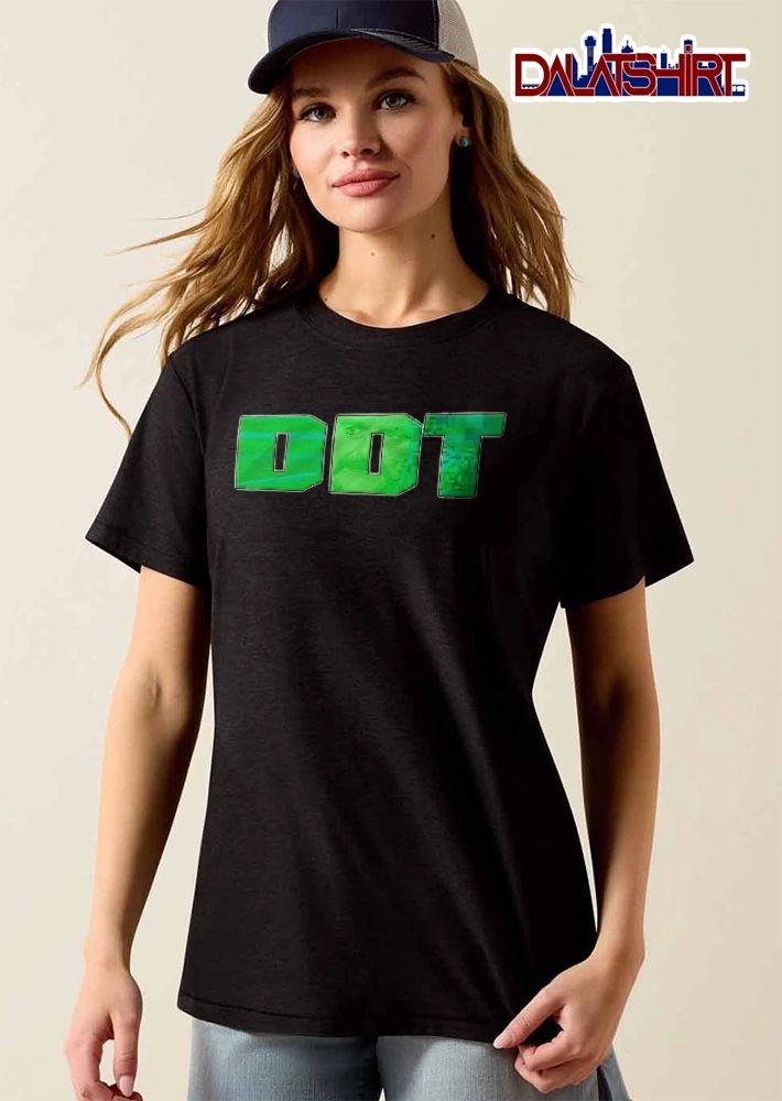 Ddt Green Block Letters Wrestler Mustache Man Face Close Up shirt
