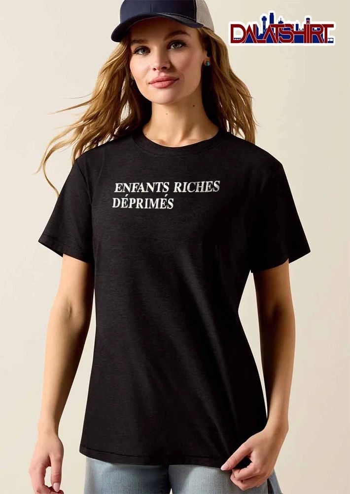 Enfants Riches Deprimes White Serif Lettering Minimalist Typography shirt