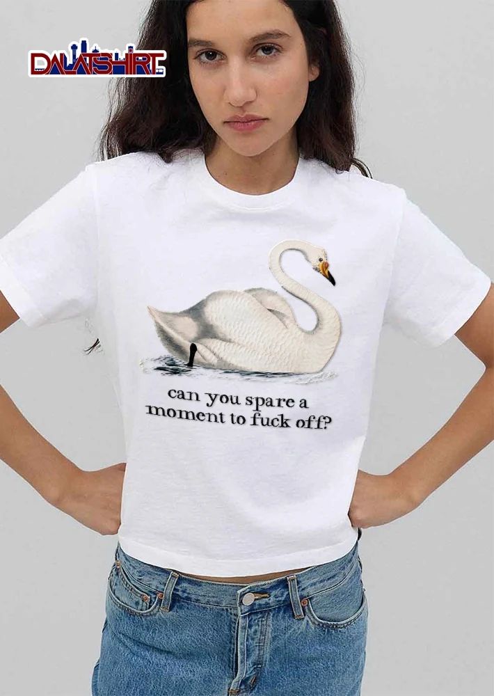 Can You Spare A Moment To Fuck Off Vintage White Swan Floating Water shirt