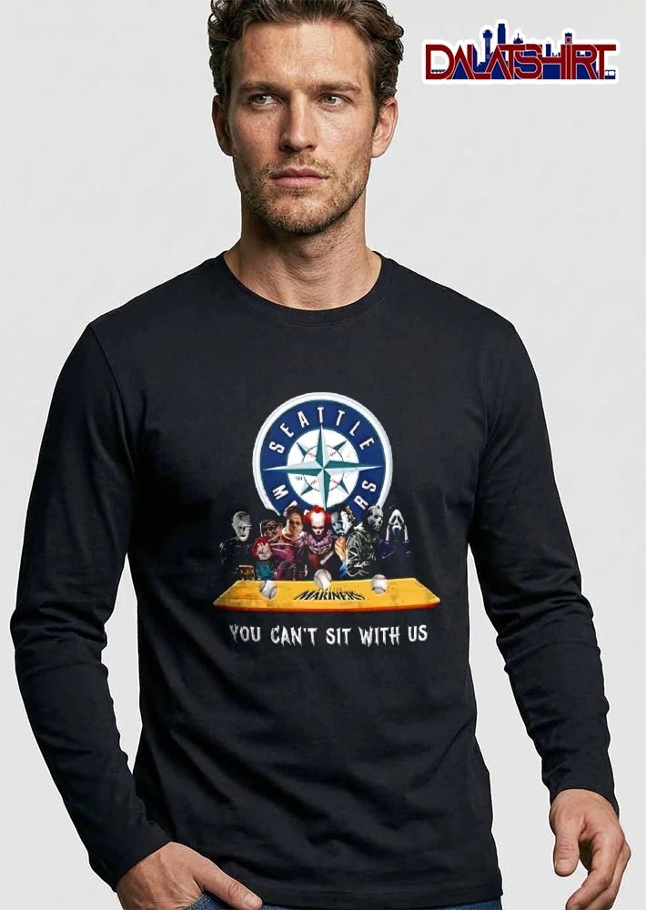 Seattle Mariners MLB You Cant Sit With US Horror Villains Wooden Bench Baseballs shirt