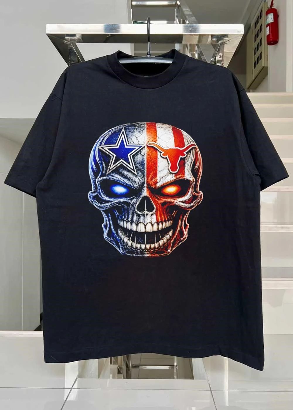 Skull Art Dallas Cowboys Texas Longhorns T-Shirt