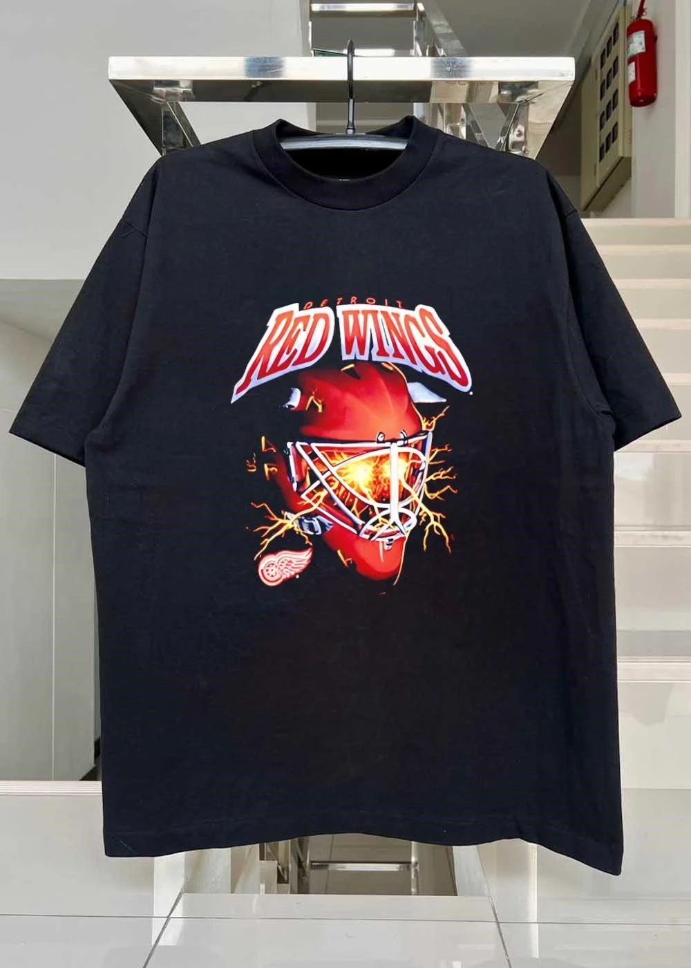 Detroit Red Wings Goalie Mask Lightning T-Shirt
