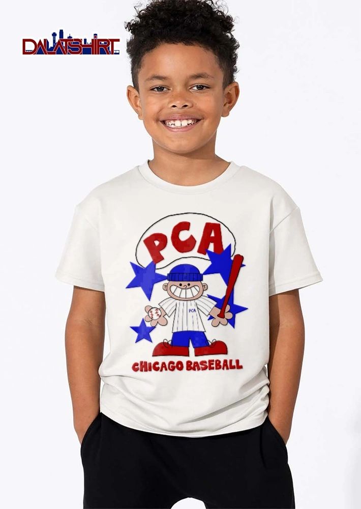 PCA Chicago Baseball player holding bat baseball stars shirt