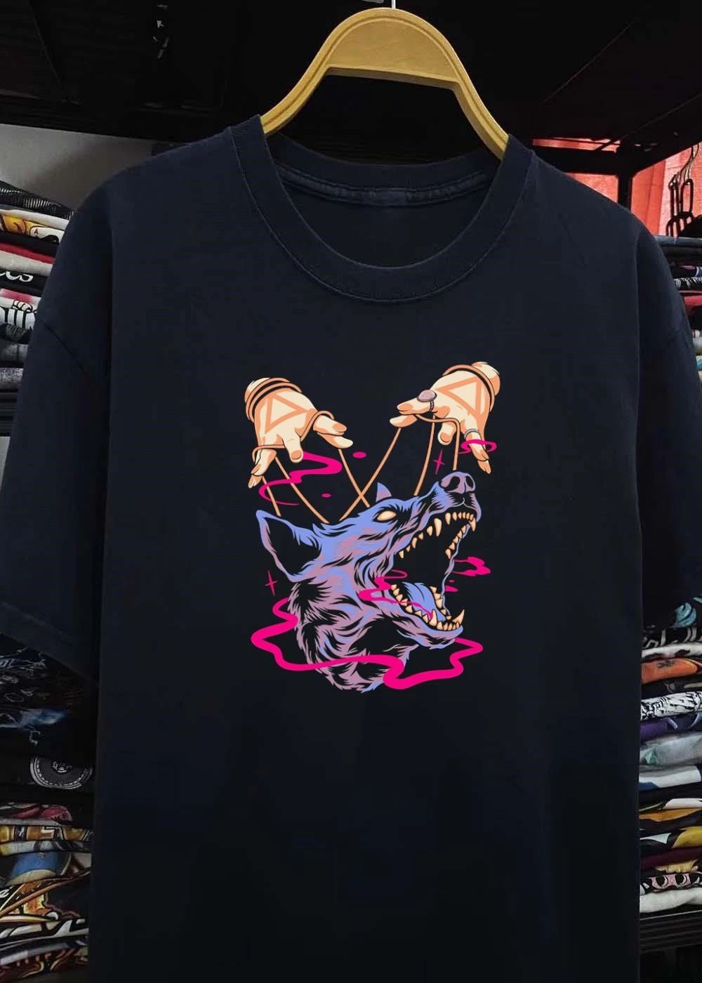 Puppet Master Wolf Manipulation Apparel Black Graphic T-Shirt