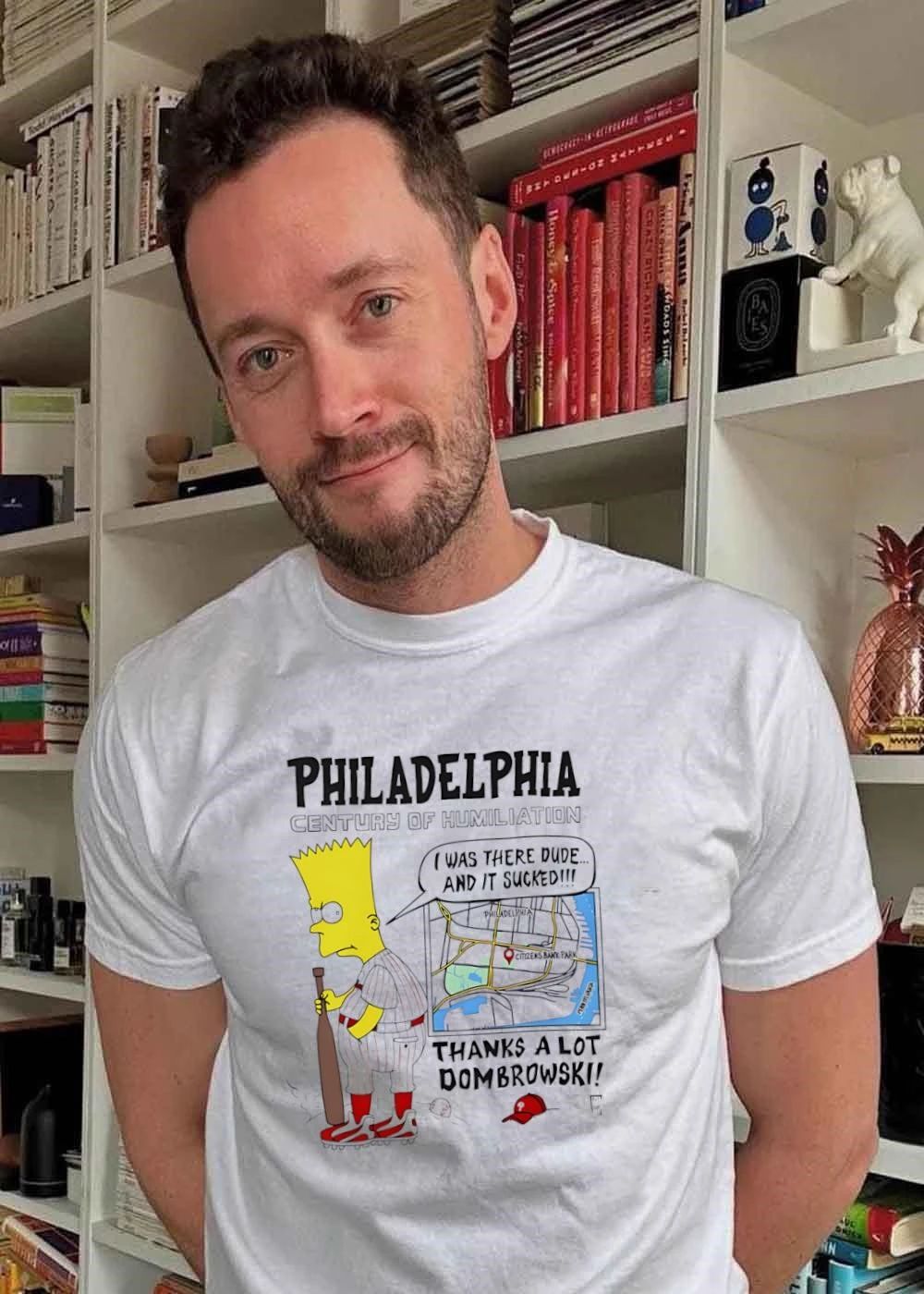 Philadelphia Phillies MLB Century Of Humiliation I Was There Dude And It Sucked Dombrowski Cartoon shirt