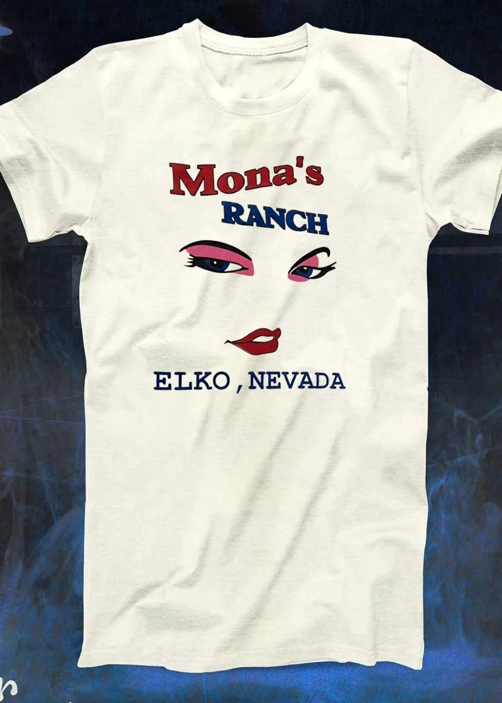 Mona’s Ranch Elko Nevada Eyes Lips Vintage Style Graphic T-Shirt