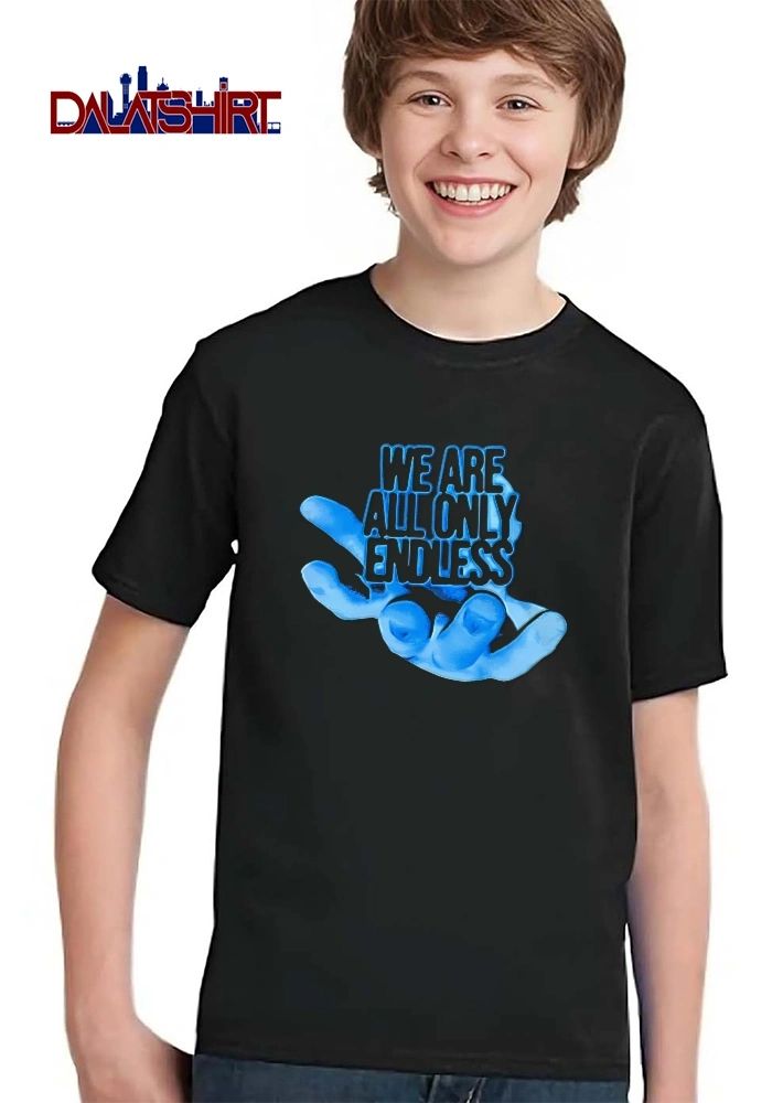 We Are All Only Endless Blue Glowing Open Hand Halftone shirt