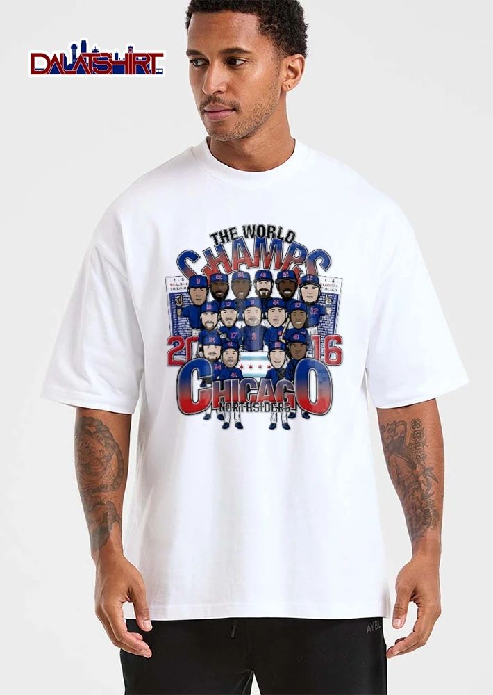 Chicago Cubs MLB The World Champs Northsiders 2016 Cartoon Caricature Roster shirt