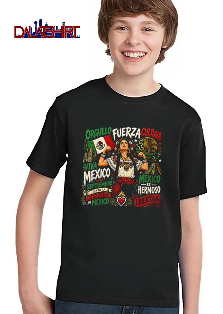 Orgullo Fuerza Cultura Viva Mexico 16 De Septiembre Dia LA Independencia Flexing Woman Flag Eagle Pyramid shirt